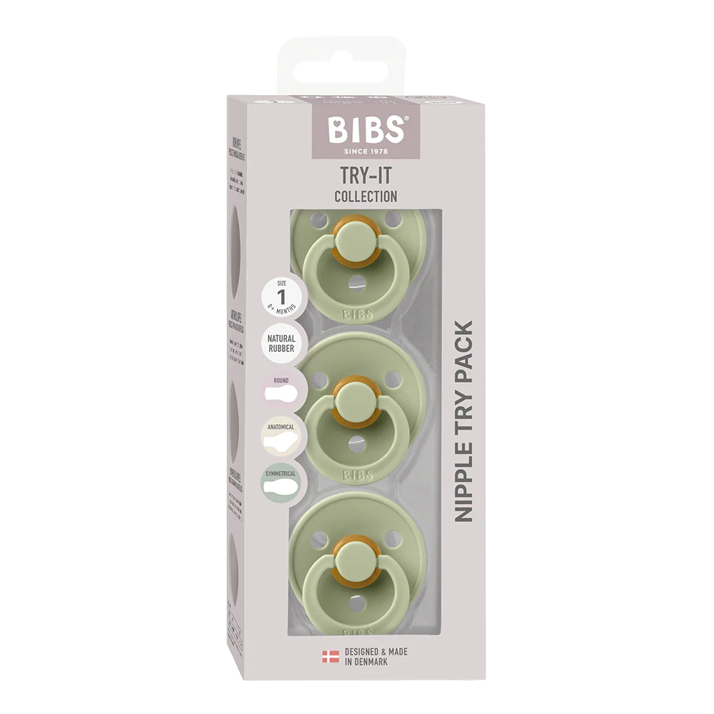 Bibs Fopspeen Try-It Collectie 3 pack | Sage