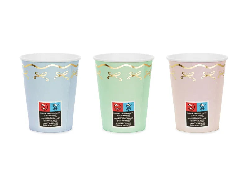 * Party Deco Papieren Bekertjes 6ST | Bow Tie 220ml