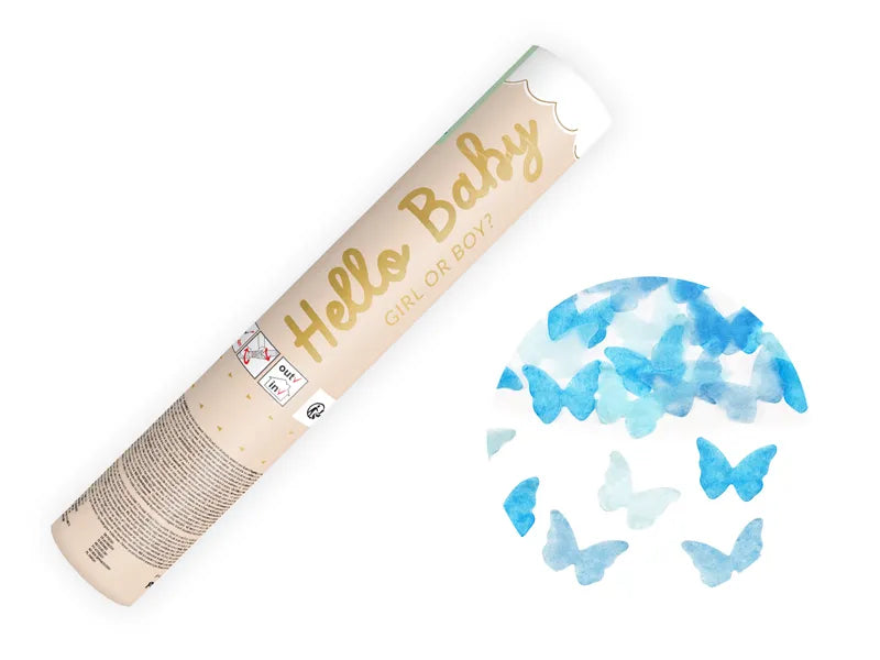 * Party Deco Confetti Kanon 20cm | Blue Butterflies