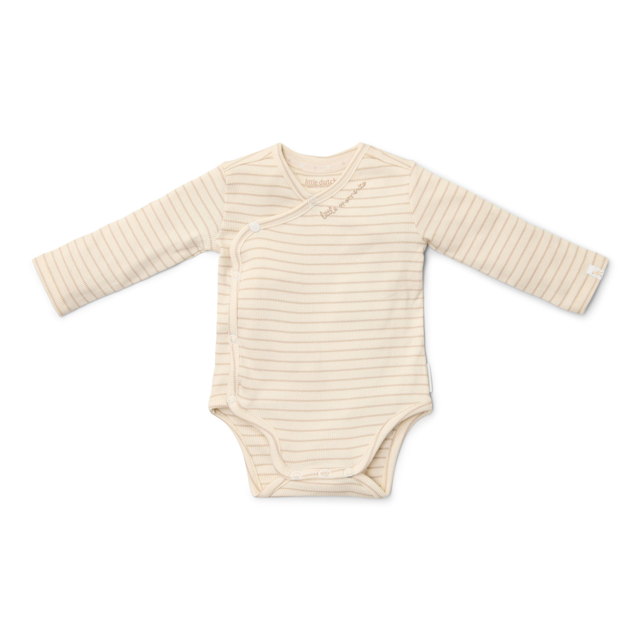 Little Dutch Romper Overslag Lange Mouw Soft  | Beige Stripe