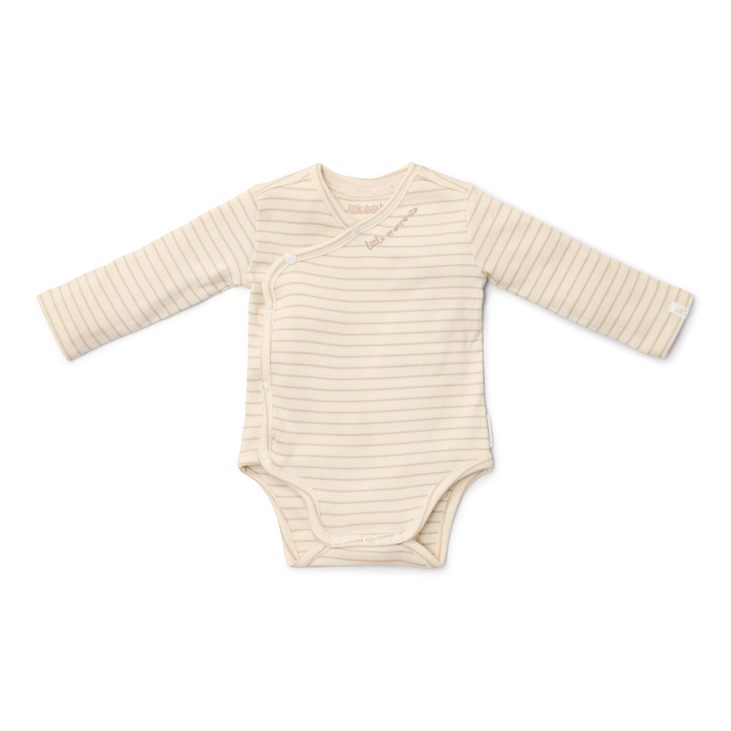 Little Dutch Romper Overslag Lange Mouw Soft  | Beige Stripe
