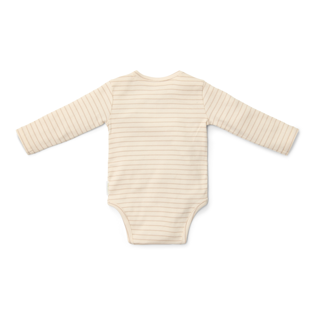Little Dutch Romper Overslag Lange Mouw Soft  | Beige Stripe