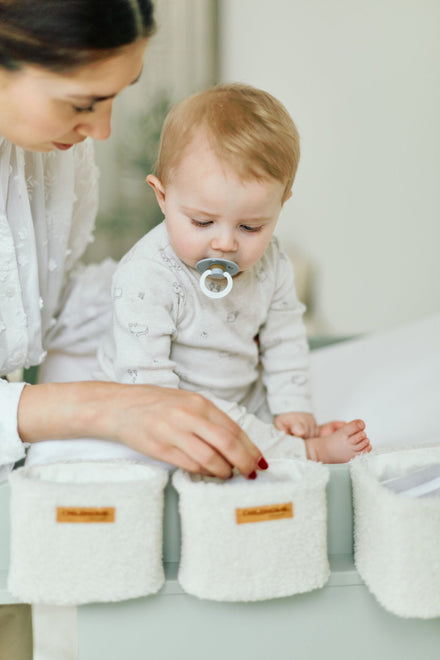 * Childhome Set Van 3 Hangmandjes | Teddy Ecru