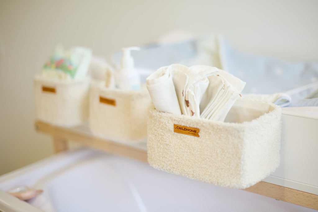 * Childhome Set Van 3 Hangmandjes | Teddy Ecru