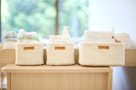 * Childhome Set Van 3 Hangmandjes | Teddy Ecru