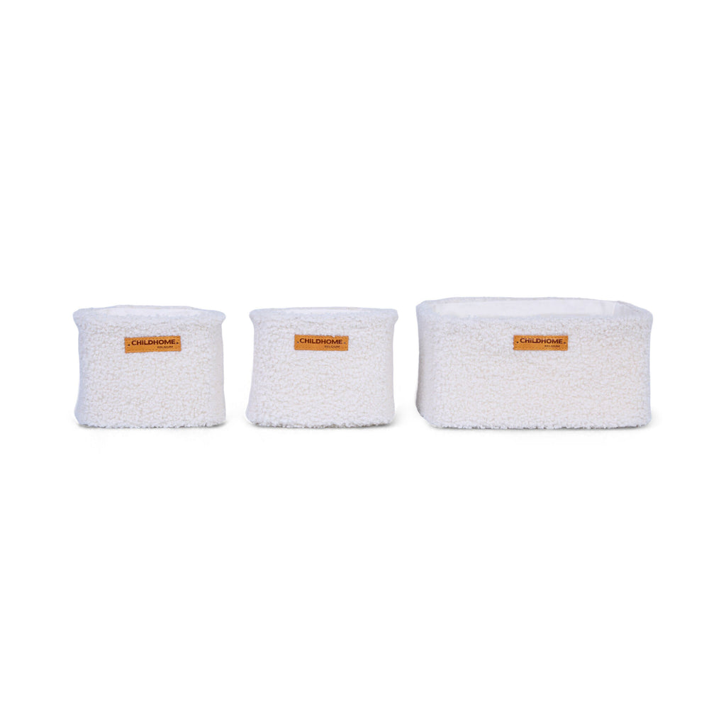 * Childhome Set Van 3 Hangmandjes | Teddy Ecru
