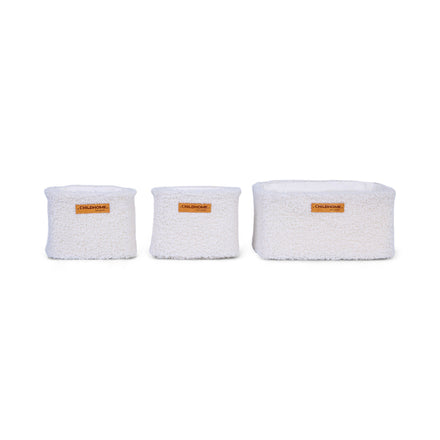 * Childhome Set Van 3 Hangmandjes | Teddy Ecru