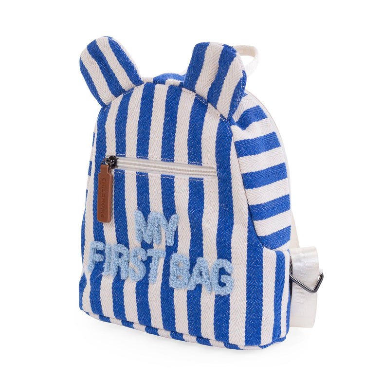 Childhome Rugzakje Kids My First Bag | Stripes Electric Blue / Light Blue