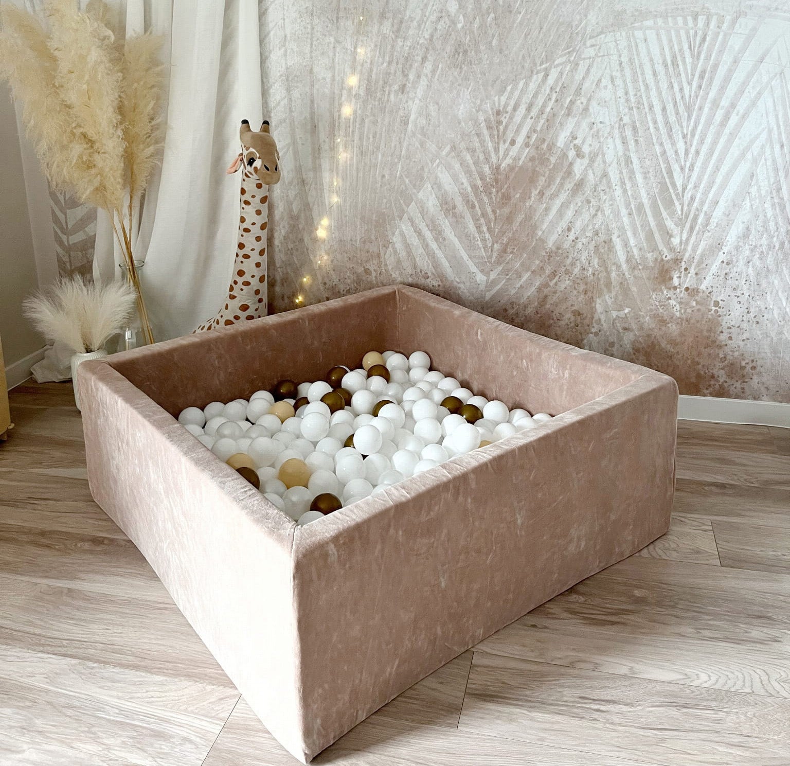 Moje Ballenbad Soft Velvet 106x106x40 | Dark Beige