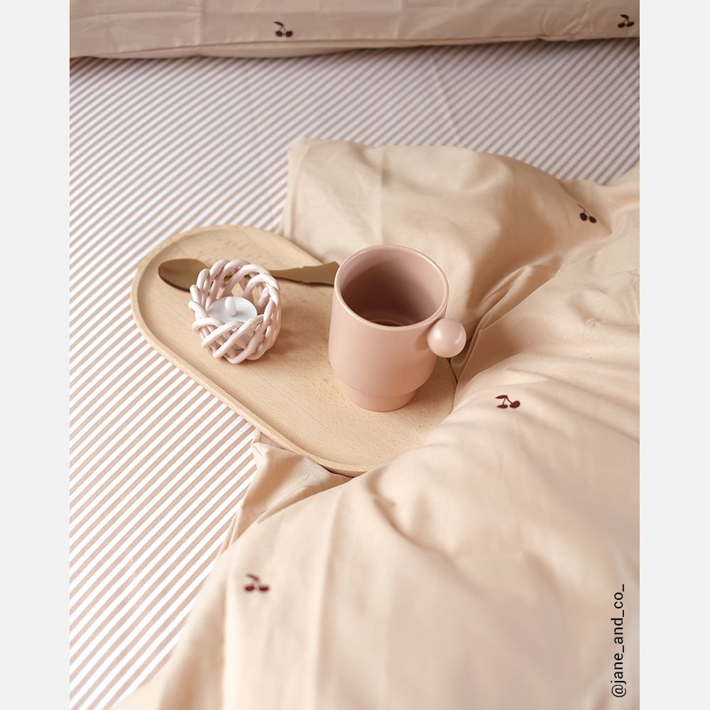 Studio Ditte Hoeslaken 90x200cm | Stripes Toffee