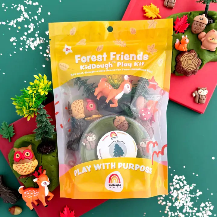 Earth Grown KidDoughs klei speelset Forest Friends met bosdieren en dennenbomen
