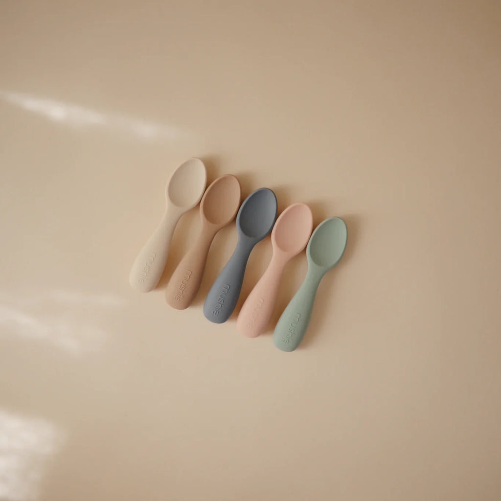 Mushie Bestekset 2 Lepels | Natural / Shifting Sand