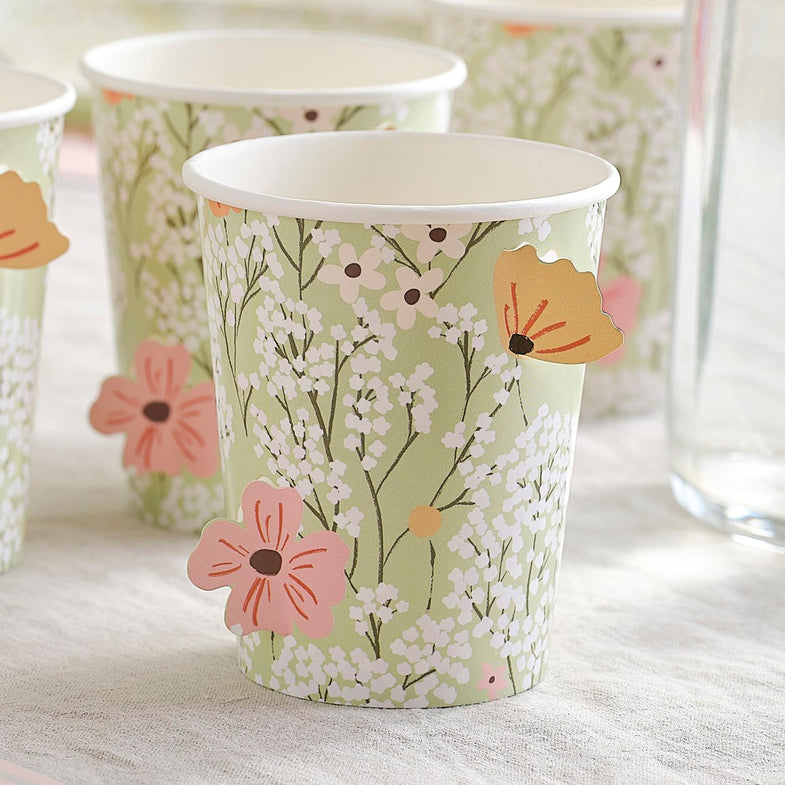 Ginger Ray Floral Cut Out Papieren Bekers