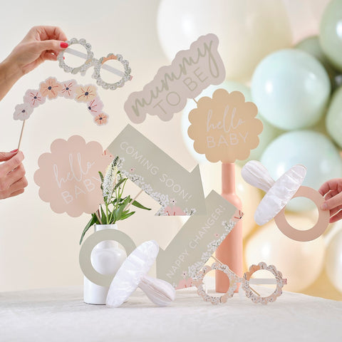 Ginger Ray Floral Baby Photo Booth Props