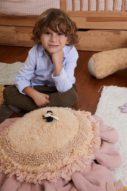 Lorena Canals Pouffe | Pink Daisy Vloerkussen