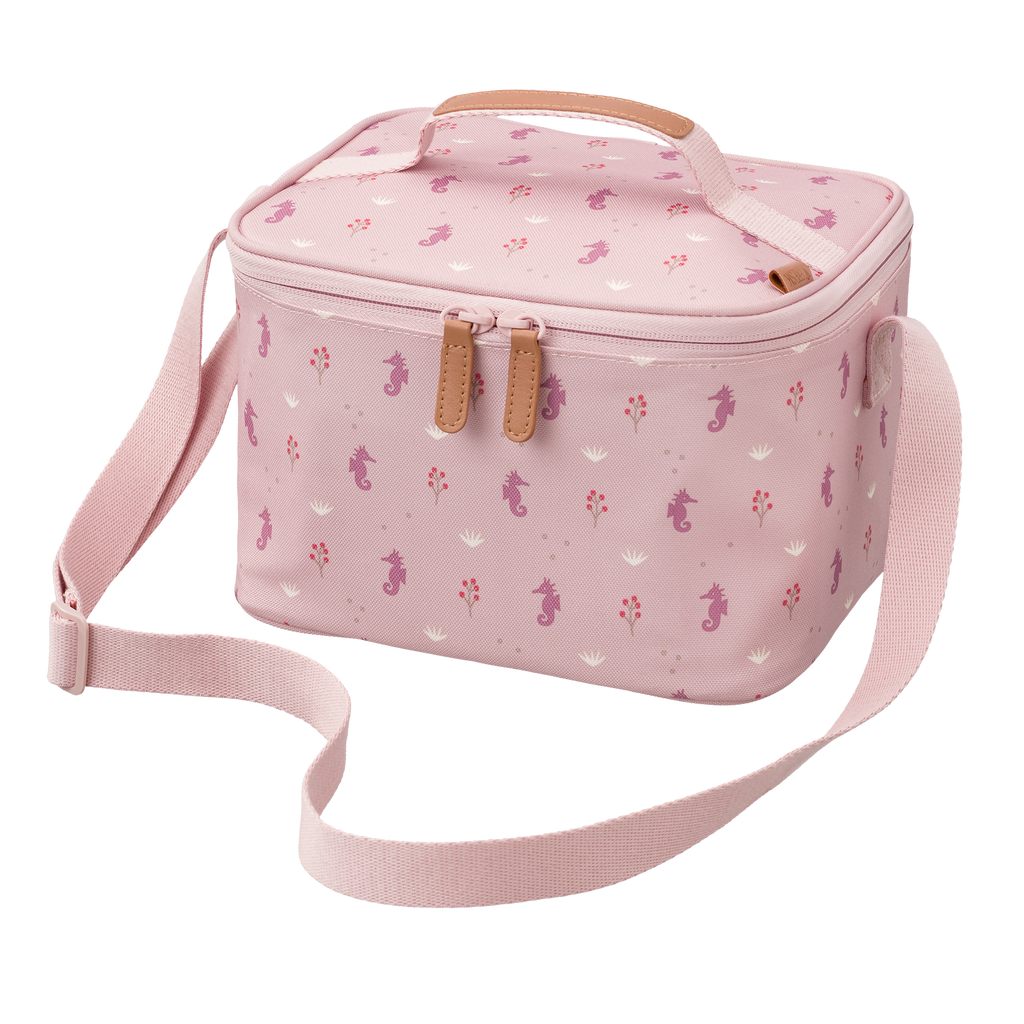 Fresk thermische lunchtas met Seahorse zeepaardjes-print, vooraanzicht