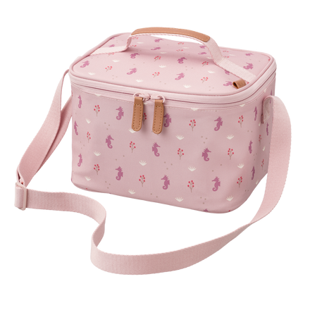Fresk thermische lunchtas met Seahorse zeepaardjes-print, vooraanzicht