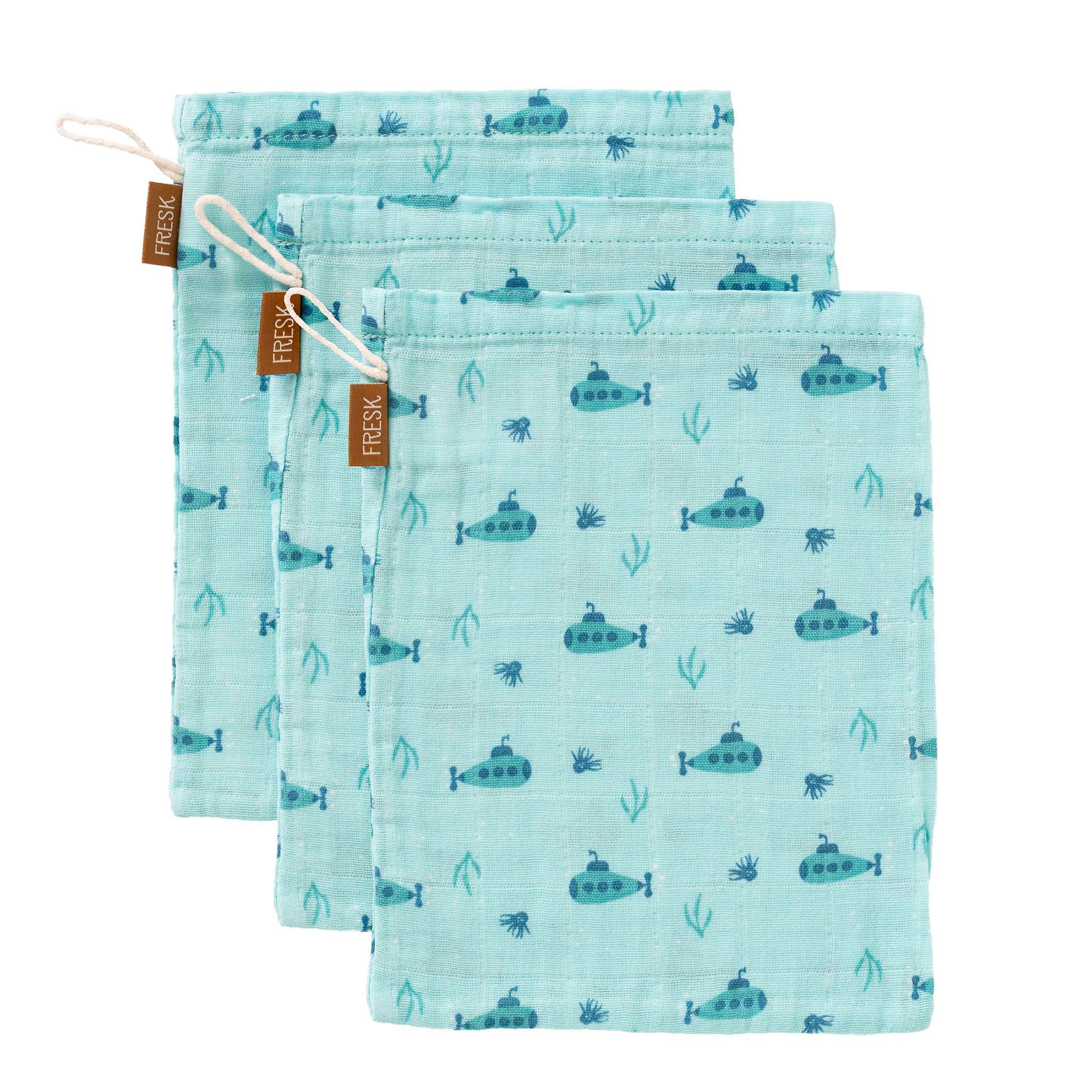 Fresk Set 3 Hydrofiele Washandjes | Submarine