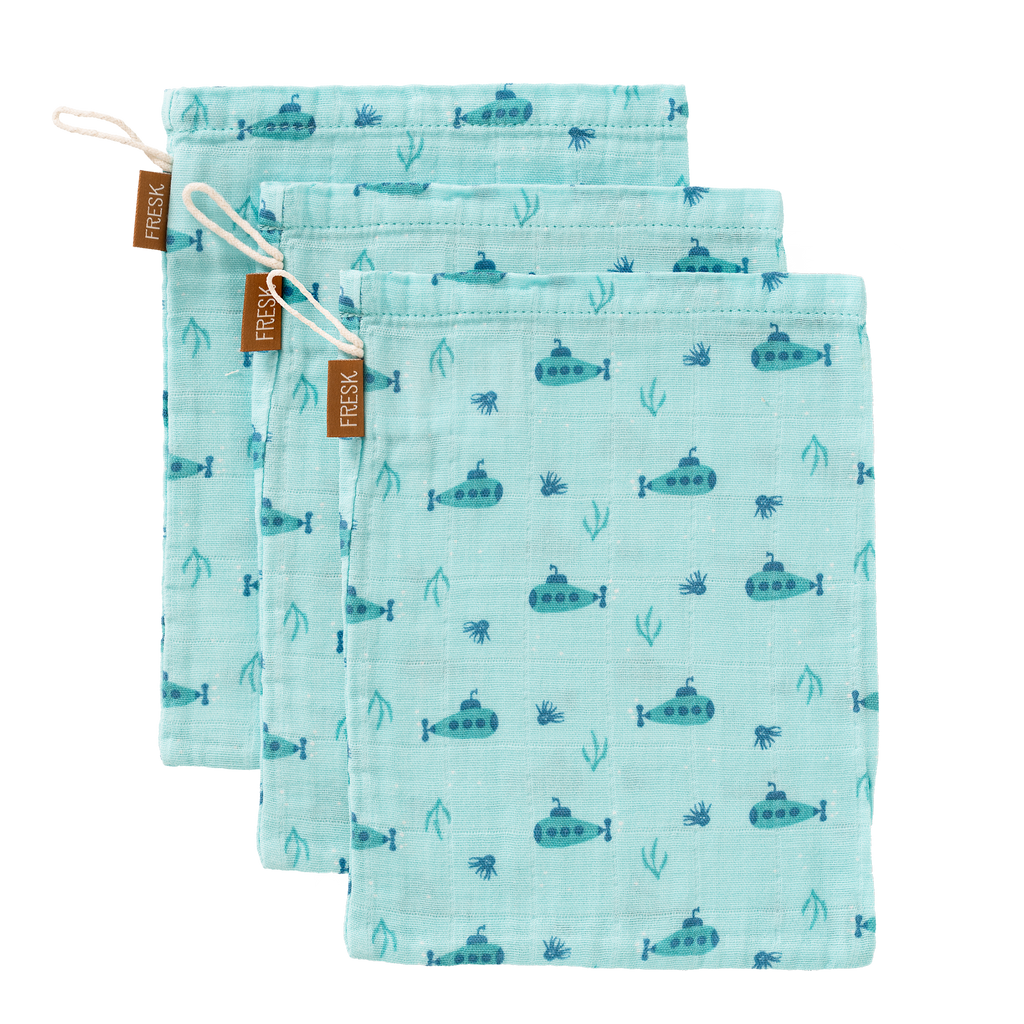 Fresk Set 3 Hydrofiele Washandjes | Submarine