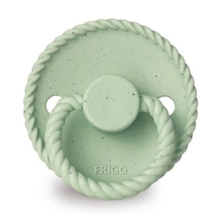 FRIGG Mini Mocha latex fopspeen 6+M in Matcha Latte, ronde cherry speen van natuurlijk rubber, De Gele Flamingo