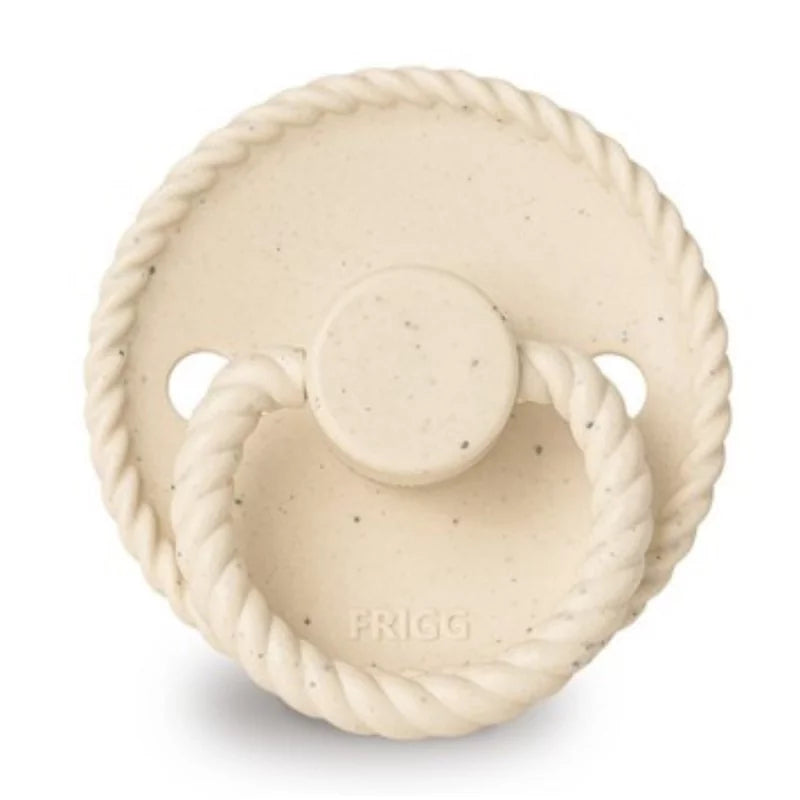 FRIGG Mini Mocha latex fopspeen 6+M in Vanilla Cream, ronde cherry speen van natuurlijk rubber, De Gele Flamingo