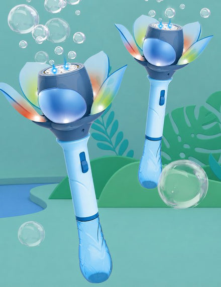 FunTrading bloemen bellenblaas met licht in blauw, automatische bellenblaasmachine bij De Gele Flamingo