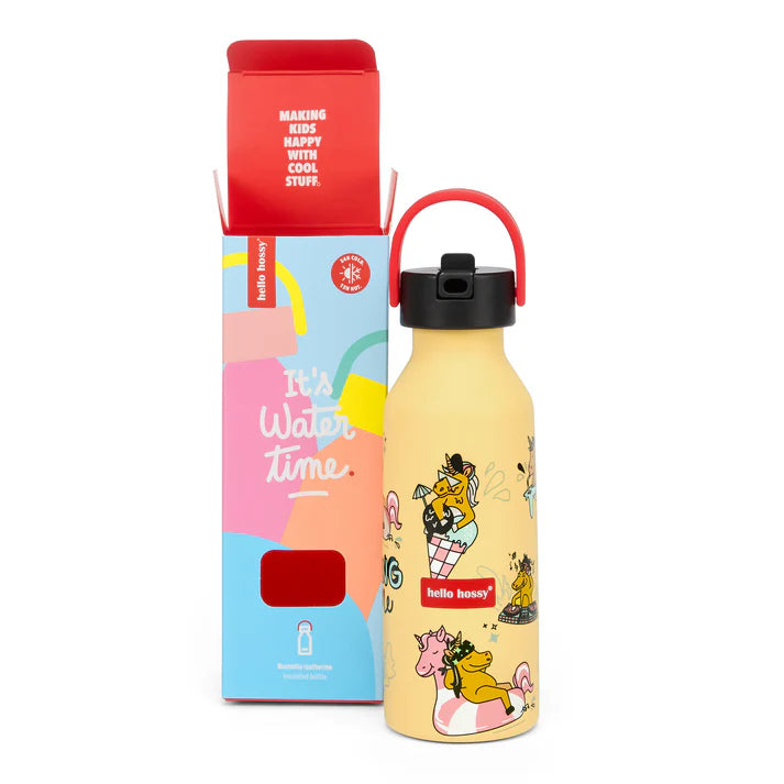 Hello Hossy drinkfles Unicorn, achteraanzicht van de fles