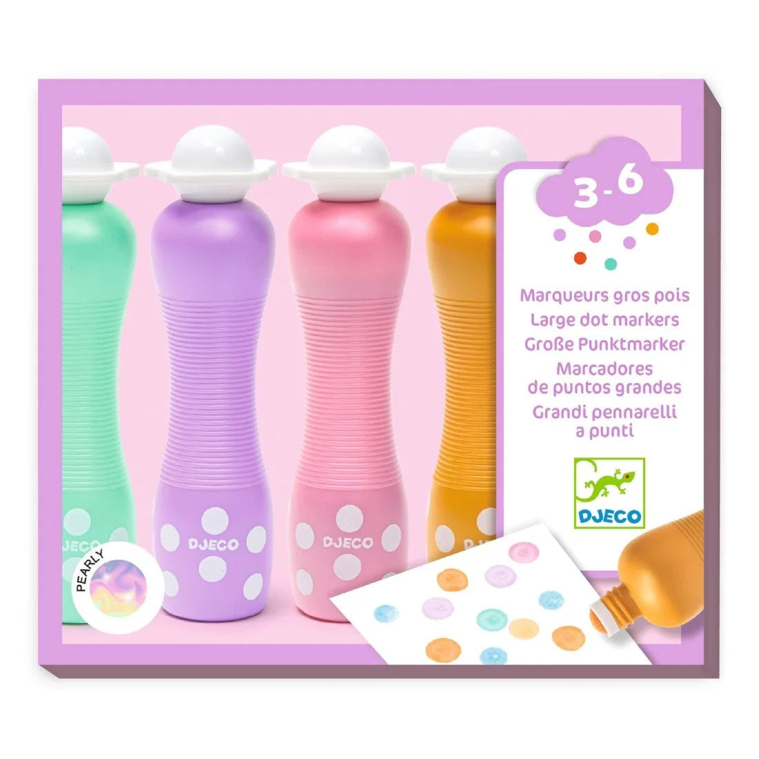 Djeco Set 4 Wasbare Mousse Stiften | Pastel