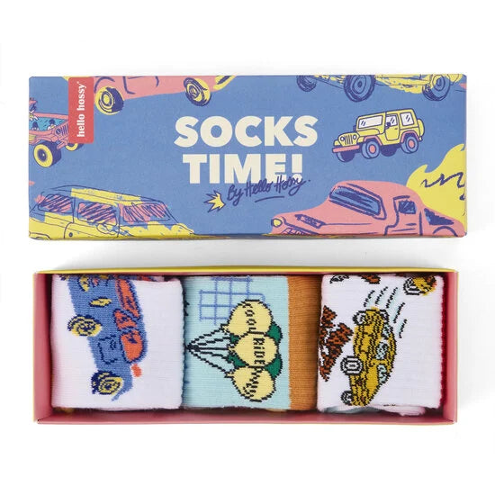Hello Hossy Kousen Socks Cars Set 3 paar