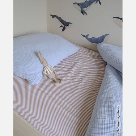 Studio Ditte Hoeslaken 90x200cm | Stripes Toffee