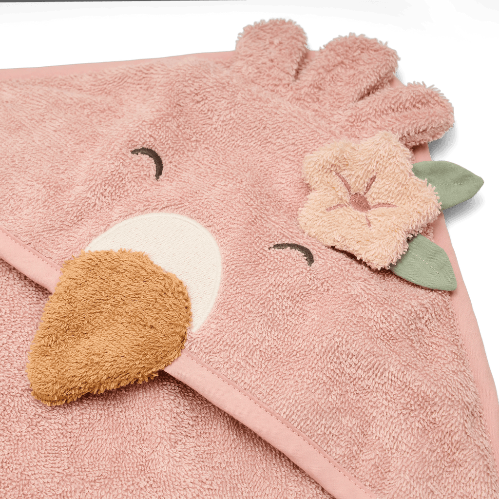 Little Dutch Badcape Flamingo Blooming Safari 75x75 cm | Roze
