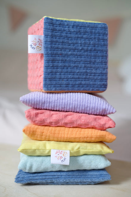 Pit & Play Regenboog Dobbelsteen | Pastel