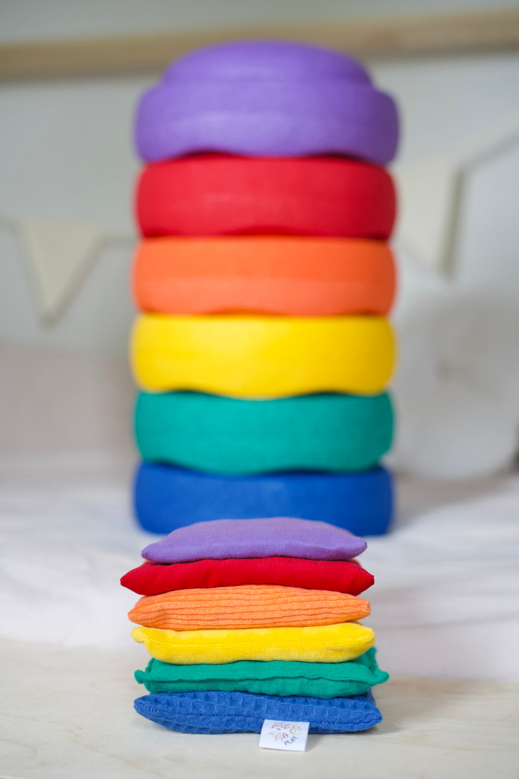 Pit & Play Regenboog Pittenzakjes Set 6 | Stapelstein Original