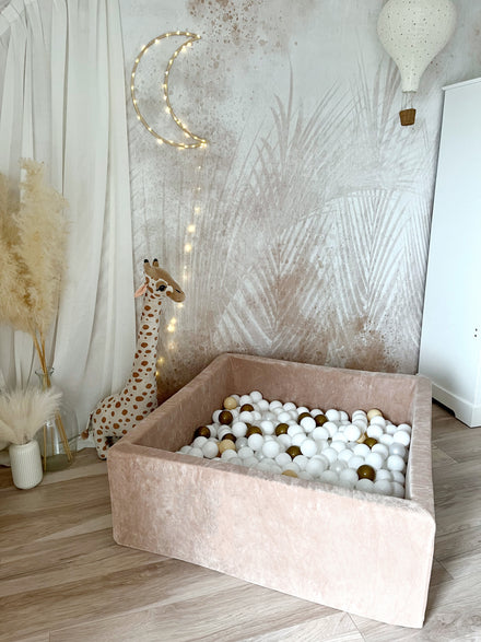 Moje Ballenbad Soft Velvet 106x106x40 | Dark Beige