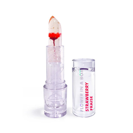 Inuwet Flower In A Box lippenbalsem in roze bloemvormig doosje, vegan lipverzorging