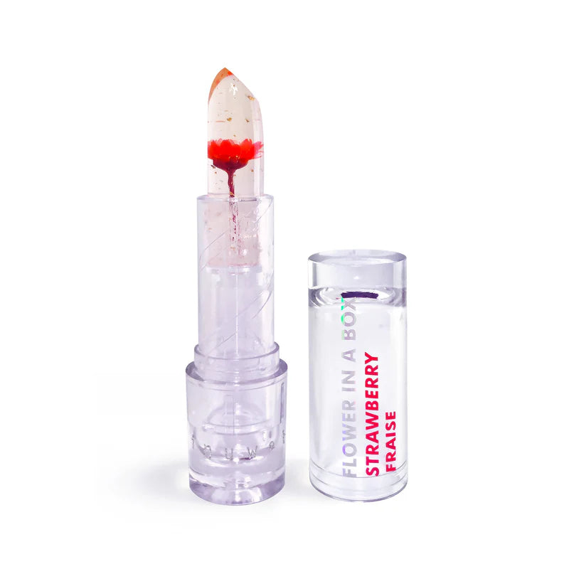 Inuwet Flower In A Box lippenbalsem in roze bloemvormig doosje, vegan lipverzorging