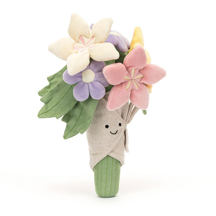 Jellycat Knuffel Amuseables Bouquet of Flowers, een bloemenknuffel van Jellycat, verkrijgbaar bij De Gele Flamingo.