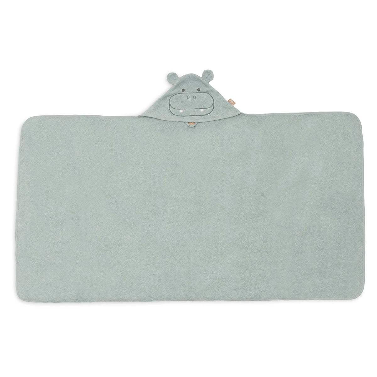 Jollein badcape badstof 70x130 cm Hippo Happy met oortjes op de capuchon