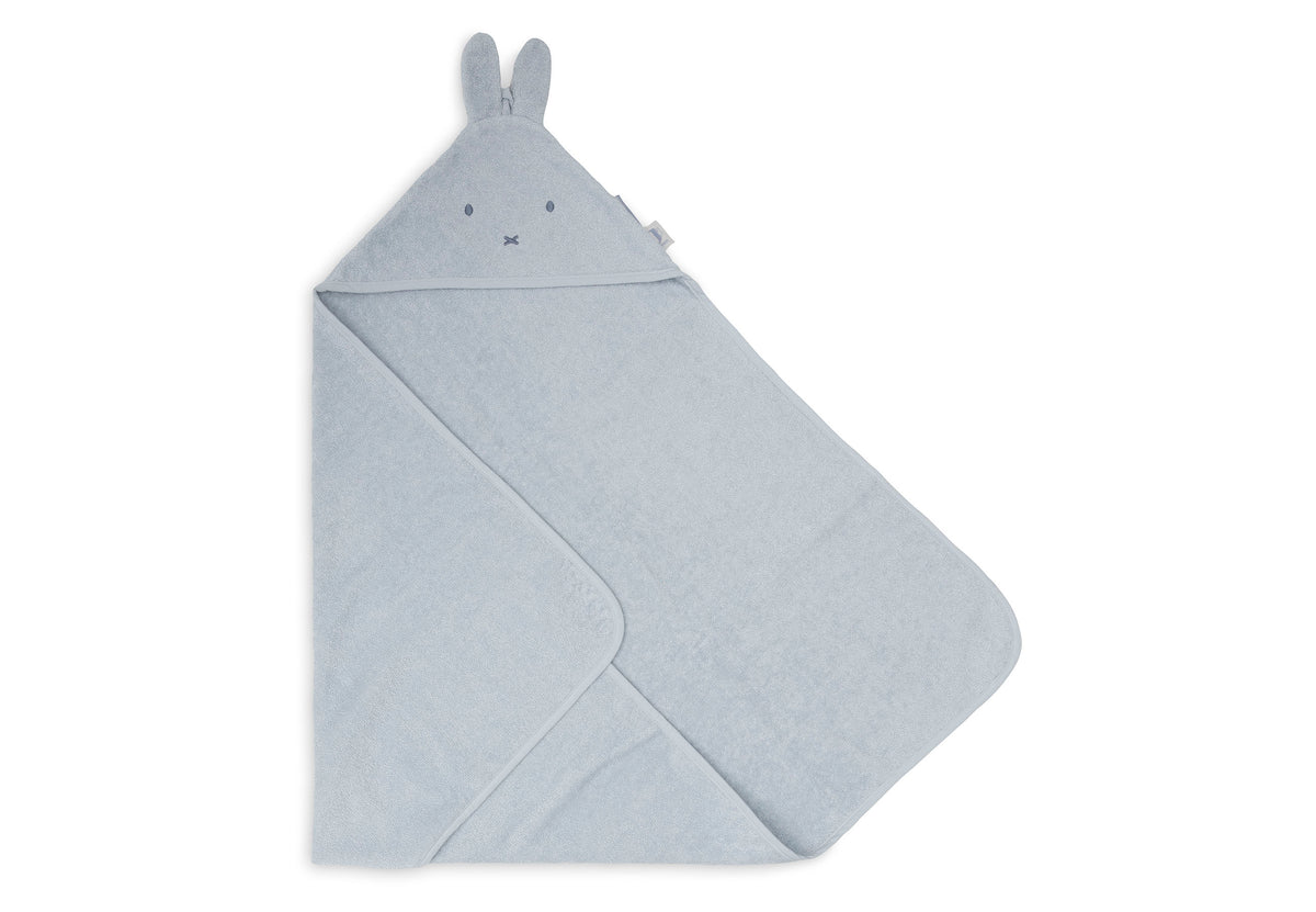 Jollein badcape badstof 75x75 cm Miffy Cloud Blue met capuchon