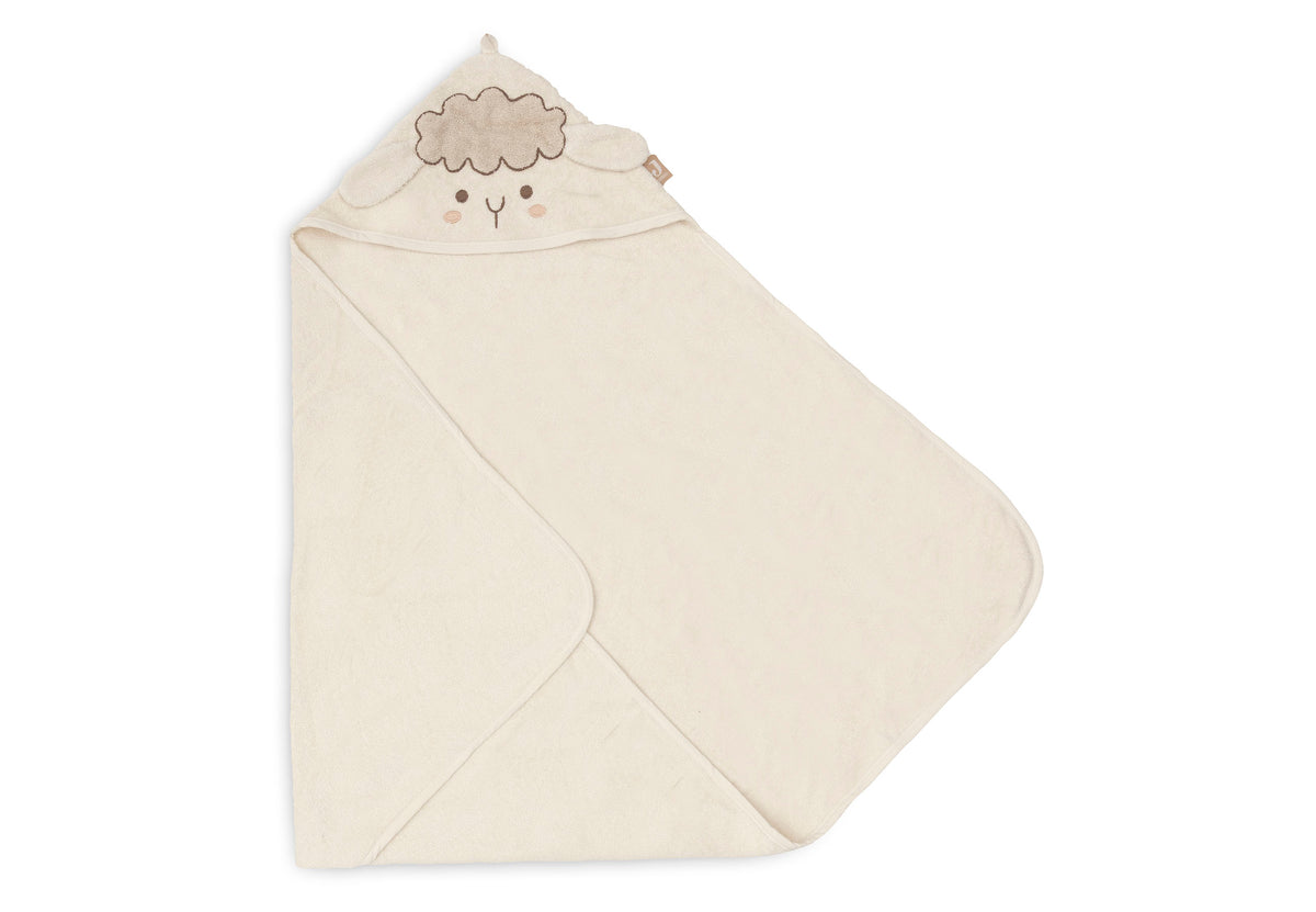 Jollein badcape badstof 75x75 cm Sheep Sonny met schaapcapuchon