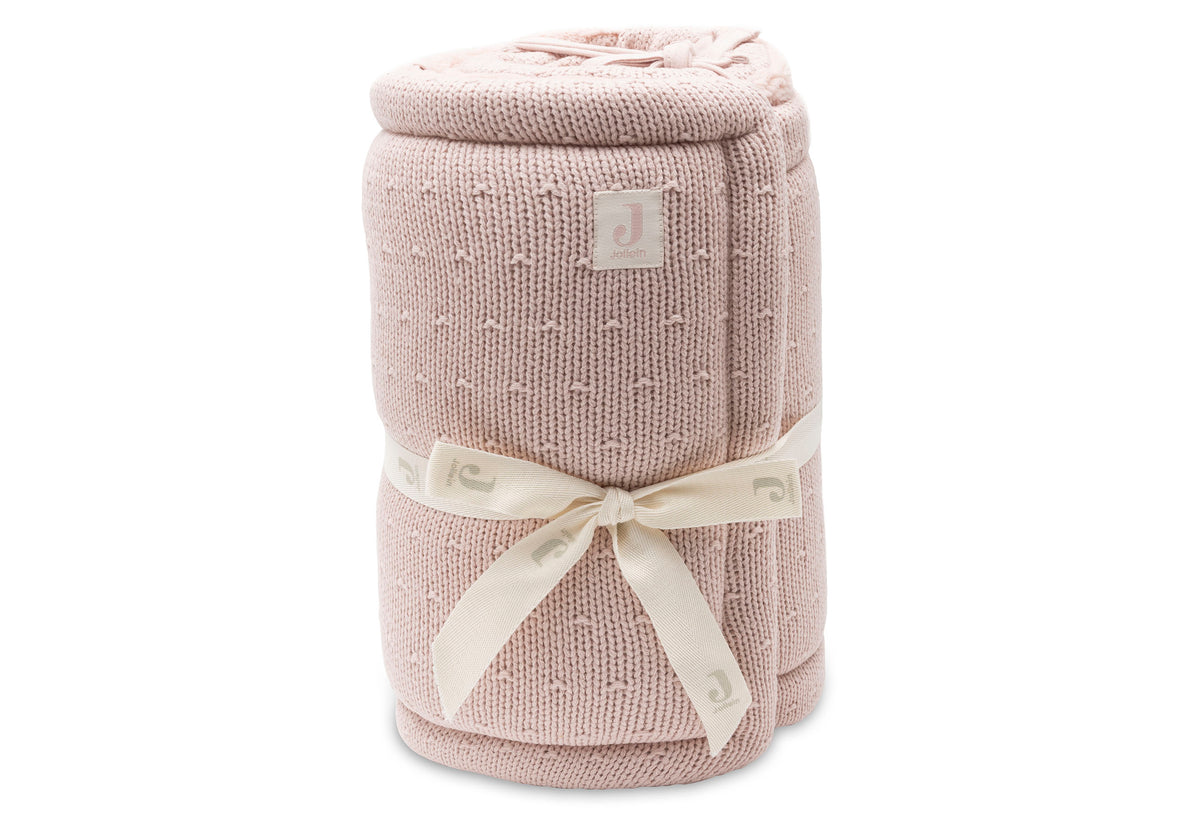 Jollein boxbumper 180x30 cm Sprinkle Knit Silk Rose rond de box