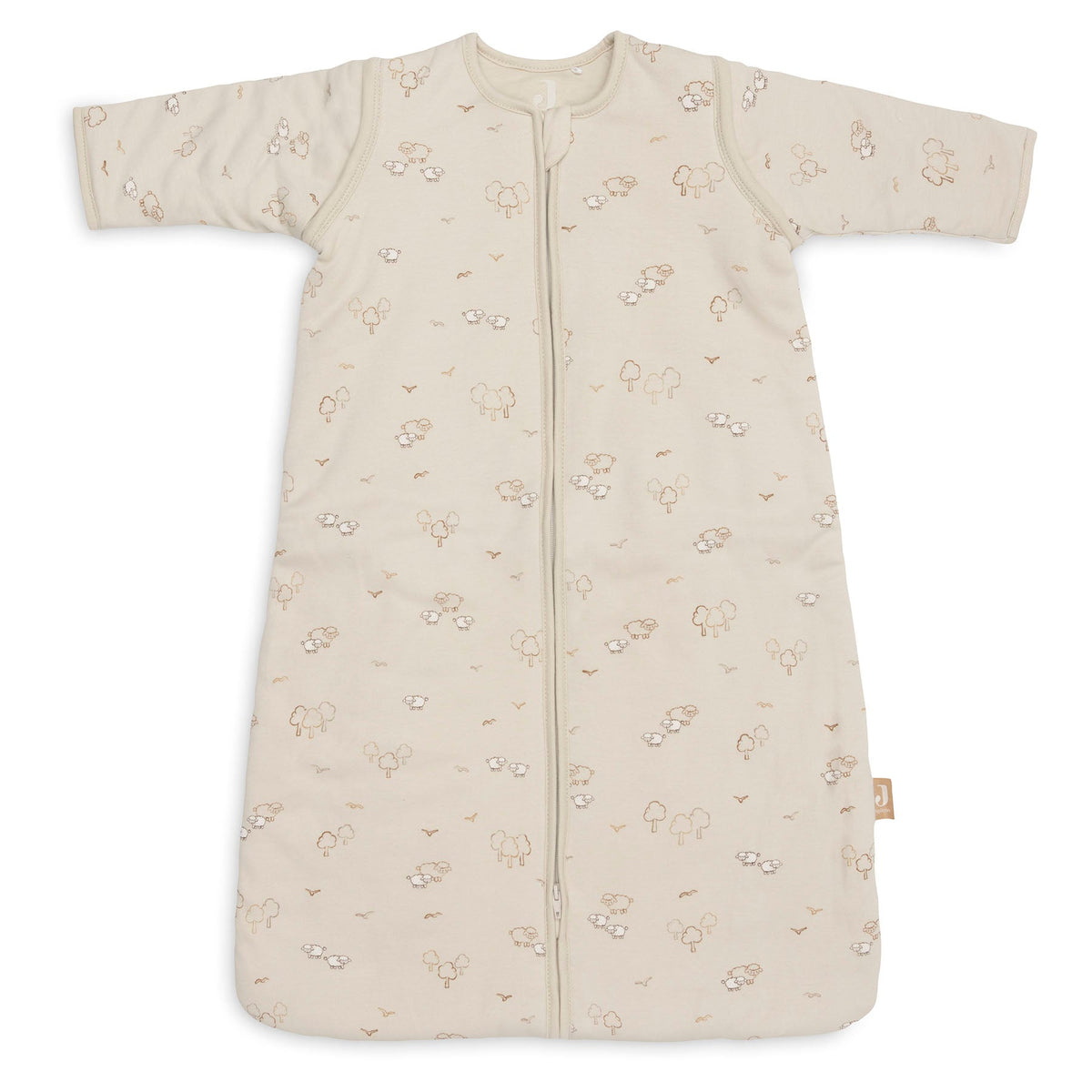 Jollein Slaapzak met afritsbare mouw 90 cm in de print Woolly, te koop bij De Gele Flamingo.