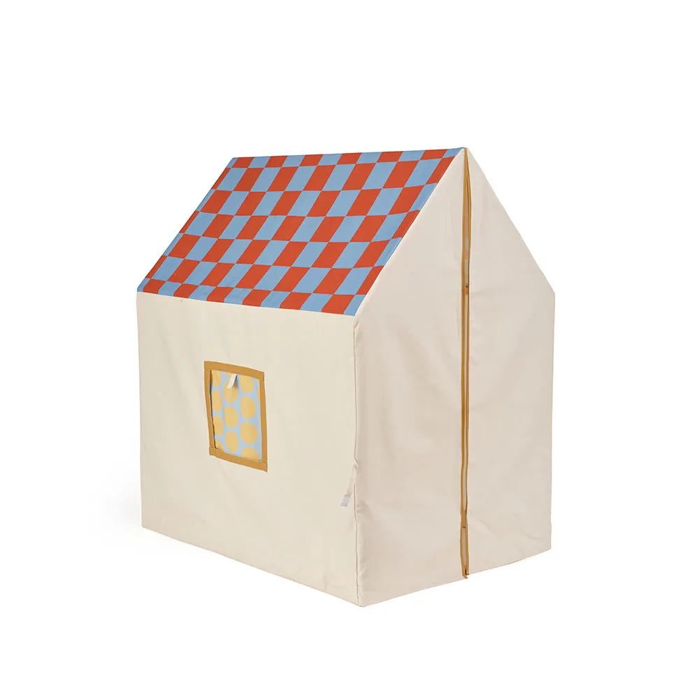 Kid's Concept speelhuisje met grote opening vooraan en gordijnen