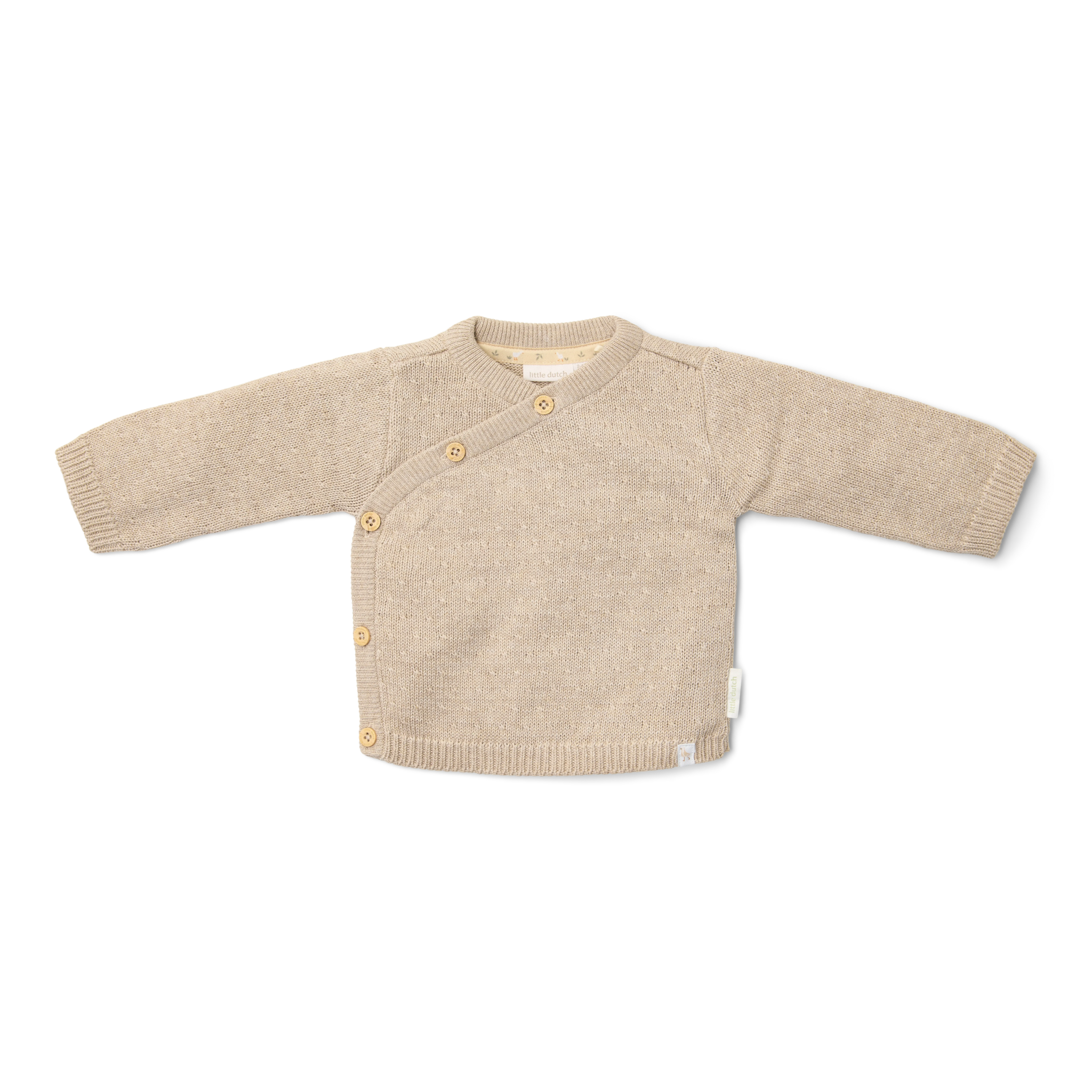 Little Dutch Gebreid Vestje Overslag Soft | Beige Melee