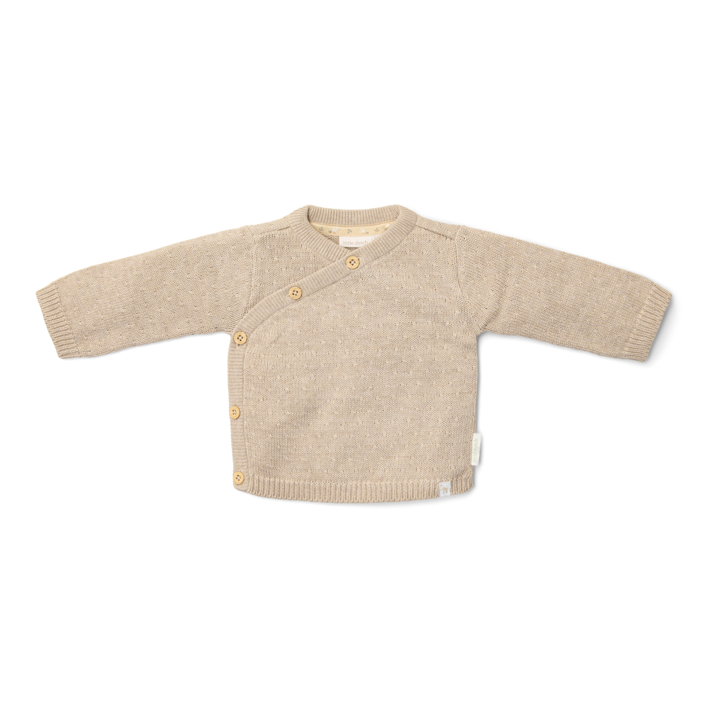 Little Dutch Gebreid Vestje Overslag Soft | Beige Melee