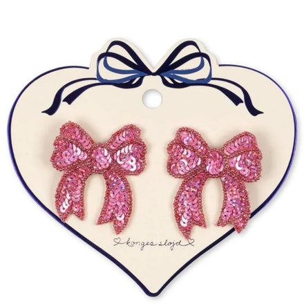 * Konges Sløjd 2ST Sequin Bow Haarspeldje | Rapture Rose