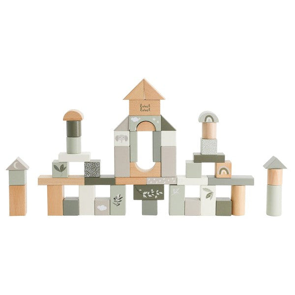 Label Label Houten Blokken Set 50 | Olive Green