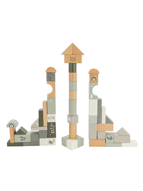 Label Label Houten Blokken Set 50 | Olive Green