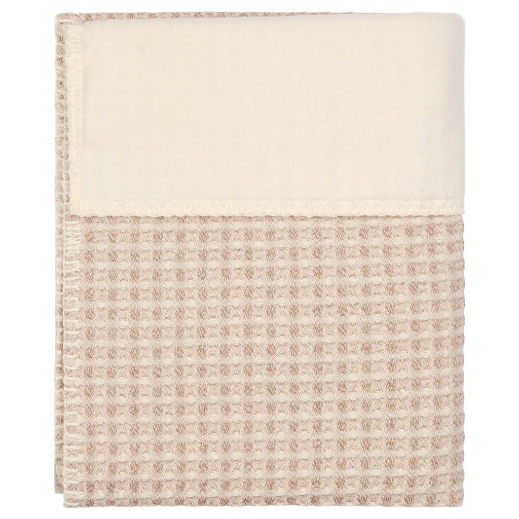 * Koeka Wiegdeken Cotton Fleece Wafel Amsterdam 100x75 | Crumble