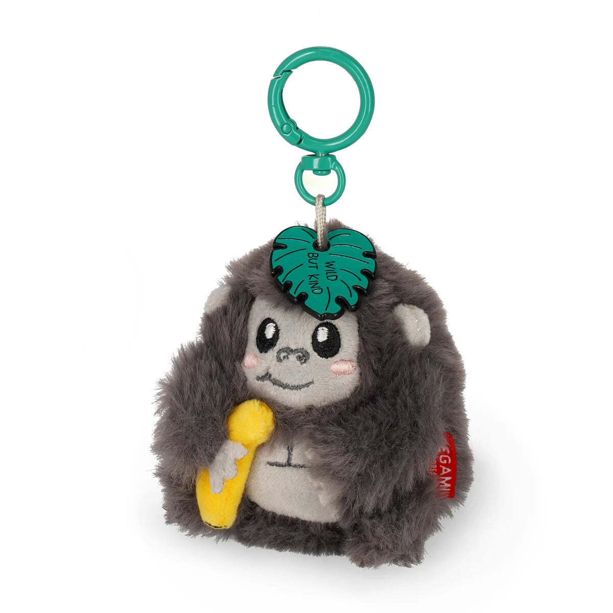 Legami Super Soft sleutelhanger Gorilla, zachte mini knuffel van 12 cm hoog